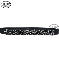 Belt Crystal Diamond Decoration Ladies Elastic Belt Matching Dress Girdle sku image 2