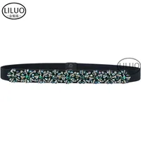 Belt Crystal Diamond Decoration Ladies Elastic Belt Matching Dress Girdle sku image 1