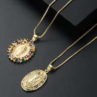 Fashion Copper Micro-set Zircon Virgin Mary Pendant Necklace main image 2