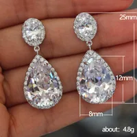 Fashion Simple Water Drop Zircon Copper Earrings Wholesale main image 5