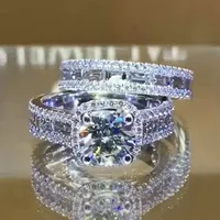New Square Copper Inlaid Zircon Two-piece Ring European And American Ladies Jewelry main image 1