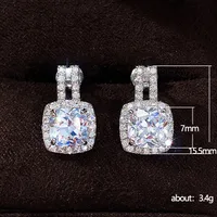 European And American New Simple Round Diamond Zircon Copper Earrings main image 5