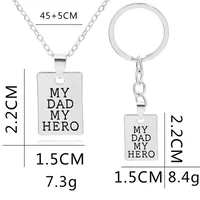 Creative Letters My Dad My Hero Pendant Keychain Alloy Pendant main image 5