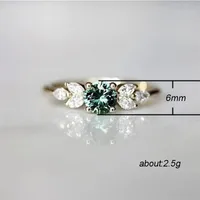 Fashion Emerald Diamond Copper Ring Wedding Ring Women's Engagement Jewelry main image 5