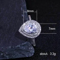 Creative New Pear-shaped Drop-shaped Copper Zircon Ring Women's Jewelry main image 5