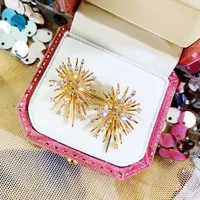 Simple Fireworks Shaped Rhinestone Alloy Earrings Wholesale main image 2