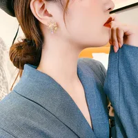 Simple Fireworks Shaped Rhinestone Alloy Earrings Wholesale main image 3