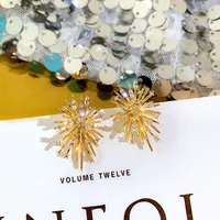 Simple Fireworks Shaped Rhinestone Alloy Earrings Wholesale main image 4