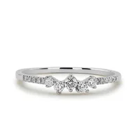 Fashion Micro-set Zircon Ring Copper Silver Plated Rose Gold Engagement Ring main image 4