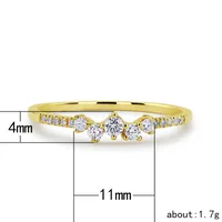 Fashion Micro-set Zircon Ring Copper Silver Plated Rose Gold Engagement Ring main image 5