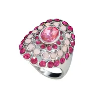 Fashion Rose Red Opal Ring Gemstone Alloy Ring main image 5