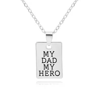 Creative Letters My Dad My Hero Pendant Keychain Alloy Pendant sku image 2