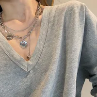 Geometric Alloy Titanium Steel Wholesale Necklace sku image 16