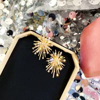 Simple Fireworks Shaped Rhinestone Alloy Earrings Wholesale sku image 1