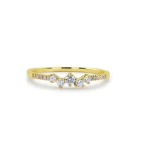Fashion Micro-set Zircon Ring Copper Silver Plated Rose Gold Engagement Ring sku image 4