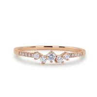 Fashion Micro-set Zircon Ring Copper Silver Plated Rose Gold Engagement Ring sku image 5