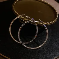 Fashion Rhinestone-studded Large Alloy Hoop Earrings Wholesale sku image 4