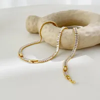 Fashion Geometric Copper 18K Gold Plated Zircon Necklace In Bulk main image 2