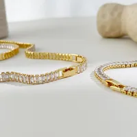 Fashion Geometric Copper 18K Gold Plated Zircon Necklace In Bulk main image 3