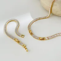 Fashion Geometric Copper 18K Gold Plated Zircon Necklace In Bulk main image 4