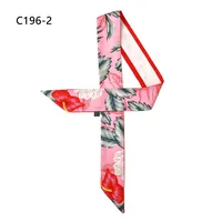 Spring New Floral Ladies Streamer Tied Bag Handle Ribbon Headband Scarf sku image 2
