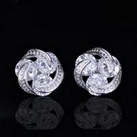 Fashion Colorful Zircon Contrast Color Copper Earrings Wholesale main image 3