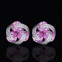 Fashion Colorful Zircon Contrast Color Copper Earrings Wholesale main image 4