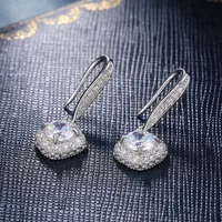 Fashion Square Inlaid Zircon Copper Drop Earrings Wholesale main image 2