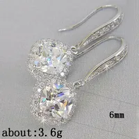 Fashion Square Inlaid Zircon Copper Drop Earrings Wholesale main image 5