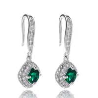 Fashion Square Inlaid Zircon Copper Drop Earrings Wholesale sku image 5