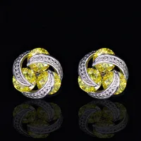 Fashion Colorful Zircon Contrast Color Copper Earrings Wholesale sku image 1