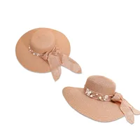 Korean Flower Hemp Strap Straw Hat Women Wide-brimmed Sunshade Cap main image 4