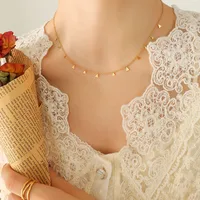 Wholesale Jewelry Fashion Geometric 304 Stainless Steel 18K Gold Plated Pendant Necklace sku image 10