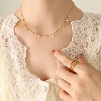 Wholesale Jewelry Fashion Geometric 304 Stainless Steel 18K Gold Plated Pendant Necklace sku image 13