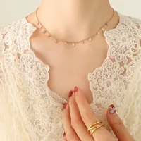 Wholesale Jewelry Fashion Geometric 304 Stainless Steel 18K Gold Plated Pendant Necklace sku image 14