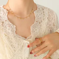 Wholesale Jewelry Fashion Geometric 304 Stainless Steel 18K Gold Plated Pendant Necklace sku image 16