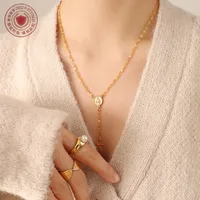 Wholesale Jewelry Fashion Geometric 304 Stainless Steel 18K Gold Plated Pendant Necklace main image 3