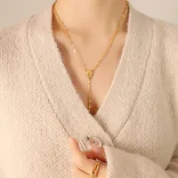 Wholesale Jewelry Fashion Geometric 304 Stainless Steel 18K Gold Plated Pendant Necklace sku image 1