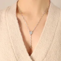 Wholesale Jewelry Fashion Geometric 304 Stainless Steel 18K Gold Plated Pendant Necklace sku image 2