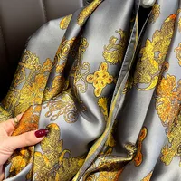 Retro Gilt Printing Classic Simulation Silk Brocade Large Long Scarf Shawl main image 3