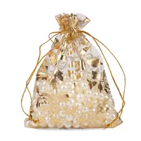 Multi-size Bronzing Rose Gauze Gift Decoration Organza Bunch Pocket Candy Bag Wholesale main image 5