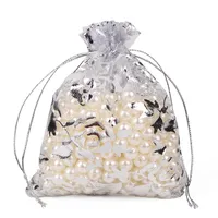 Multi-size Bronzing Rose Gauze Gift Decoration Organza Bunch Pocket Candy Bag Wholesale main image 1