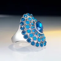 Fashion Rose Red Opal Ring Gemstone Alloy Ring sku image 4