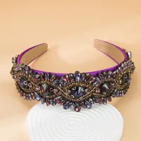 Purple Inlaid Glass Geometric Wide-brimmed Headband Wholesale main image 3