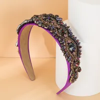 Purple Inlaid Glass Geometric Wide-brimmed Headband Wholesale main image 2