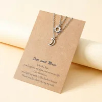 New Hollow Sun Moon And Star Pendent Card Alloy Necklace main image 2