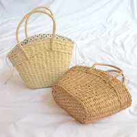 Women New Fashion Straw Woven Portable Seaside Holiday Handbag41*25cm main image 3