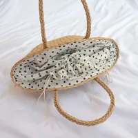 Women New Fashion Straw Woven Portable Seaside Holiday Handbag41*25cm main image 4