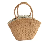 Women New Fashion Straw Woven Portable Seaside Holiday Handbag41*25cm main image 5