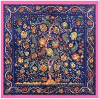 Spring 90cm New Money Tree Printing Ladies Professional Decoration Silk Scarf main image 1